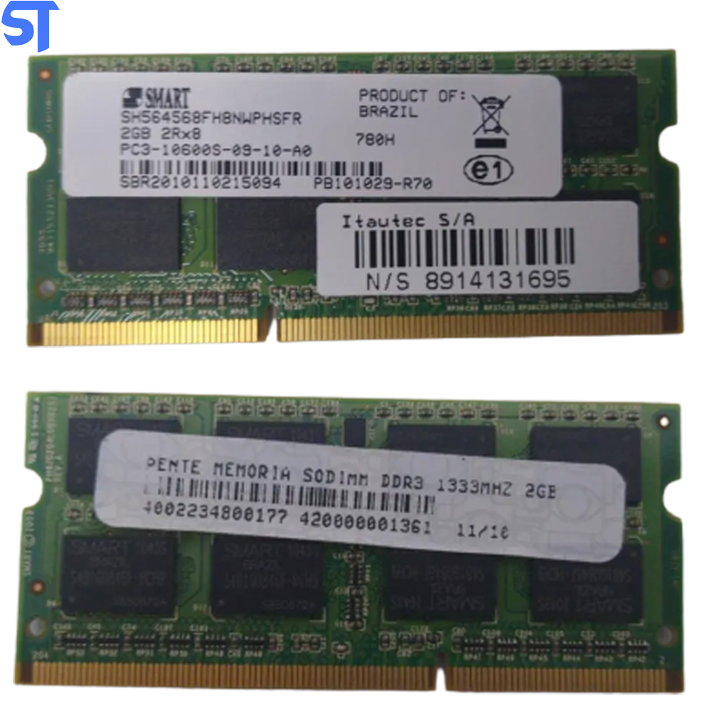 Memória Ram Smart Ddr3 2GB Pc3-10600s-09-10-zzz-zzz